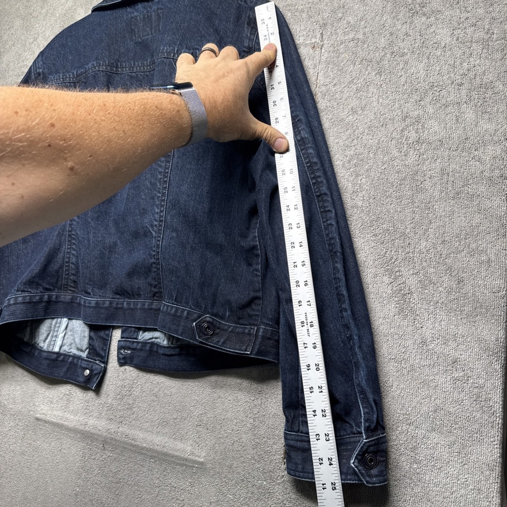 Banana Republic Women's Denim Trucker Jacket Dark‎ Blue XL Casual Classic - Picture 11 of 12